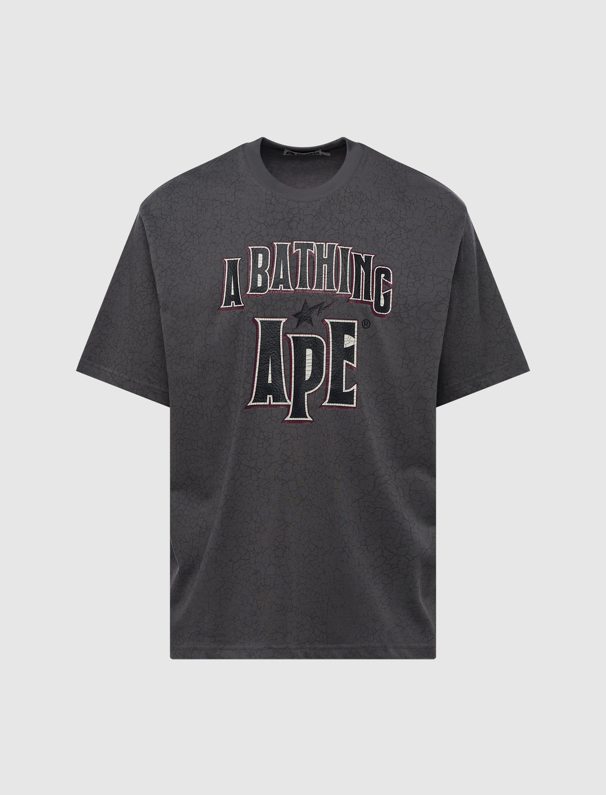 A BATHING APE CRACK PRINT LOGO TEE