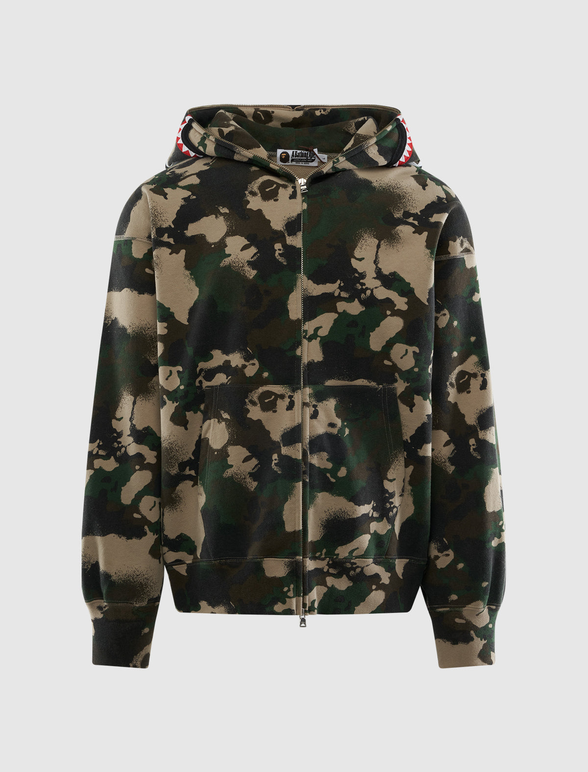 A BATHING APE MAP CAMO FULL ZIP HOODIE