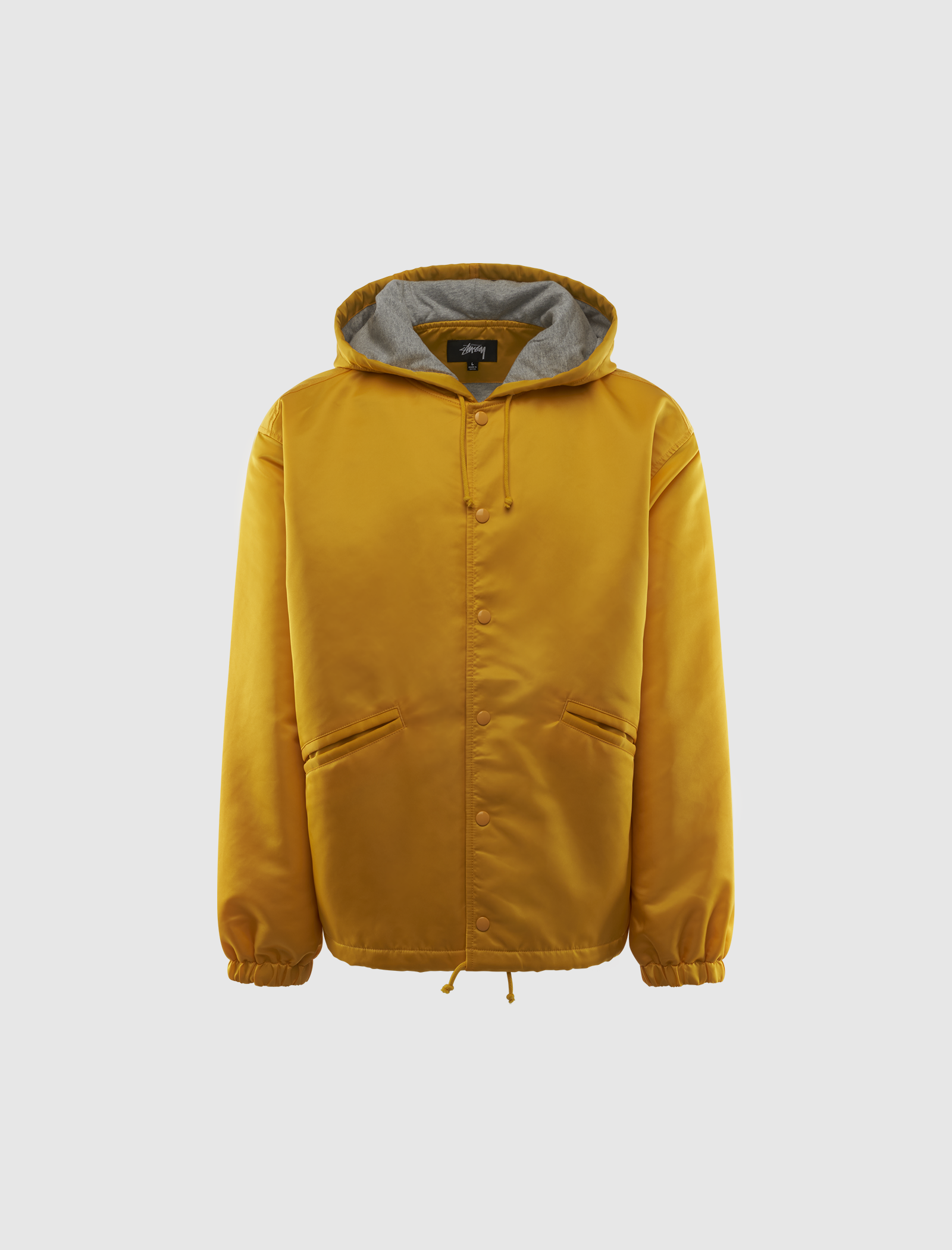 Stussy フード付きイエローナイロンジャケット Lサイズ STÜSSY HOODED COACHES JACKET