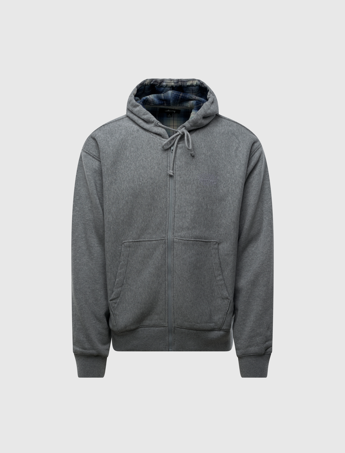 PLAID LINED ZIP HOODIE