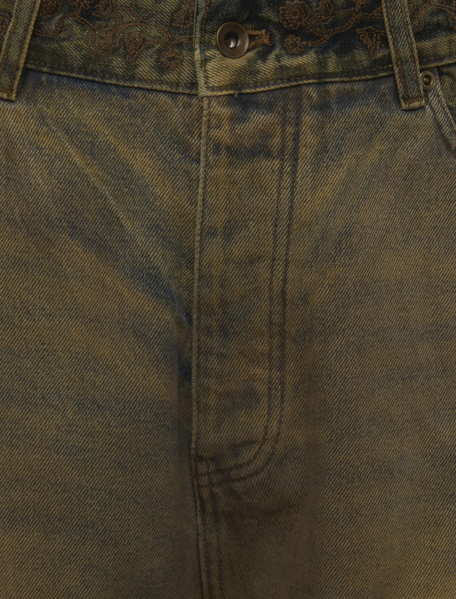 WAXED TWO-TONE DENIM SHORTS