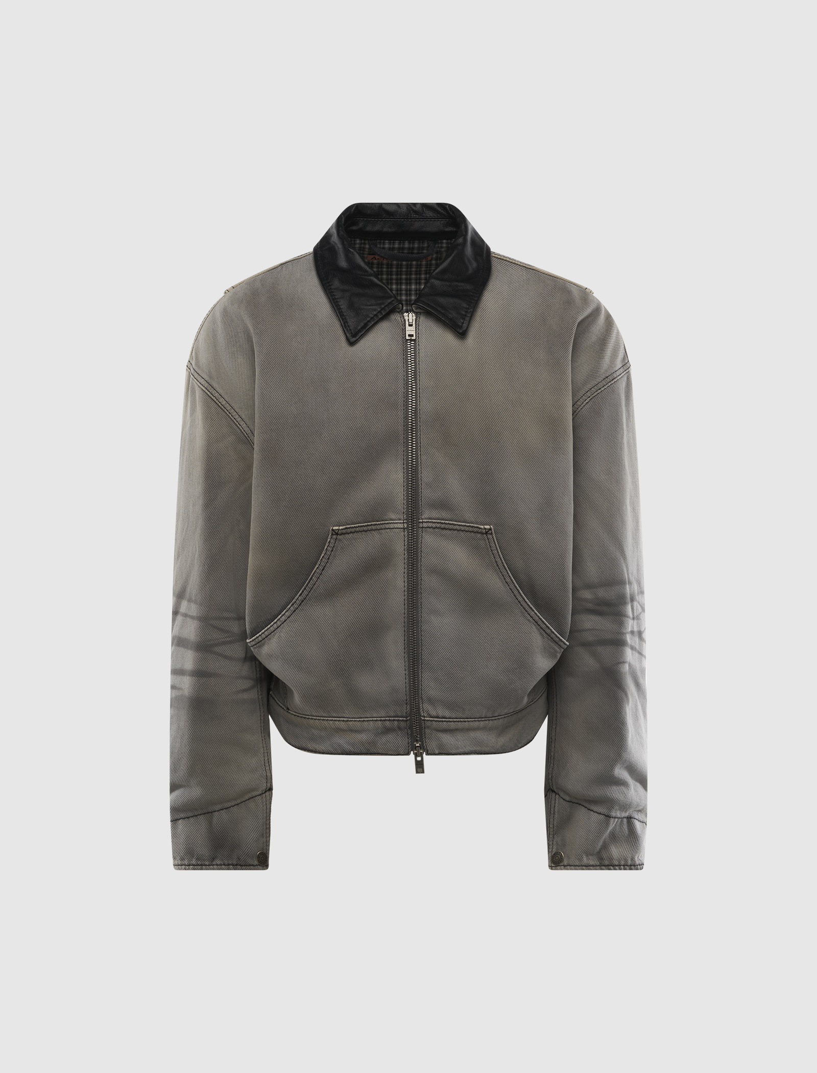 FADED DENIM BOMBER JACKET