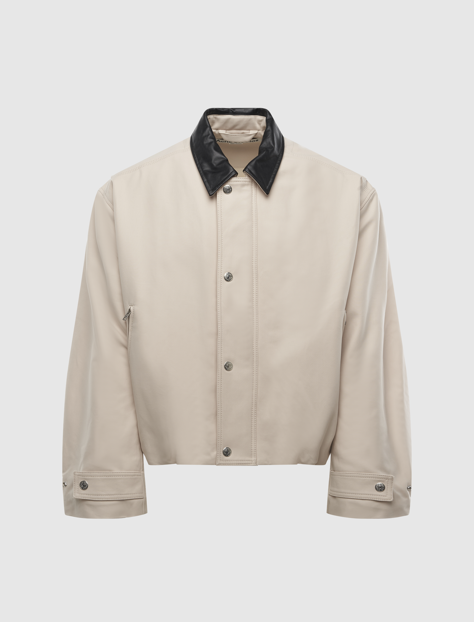 BOMBER JACKET WITH LEATHER COLLAR