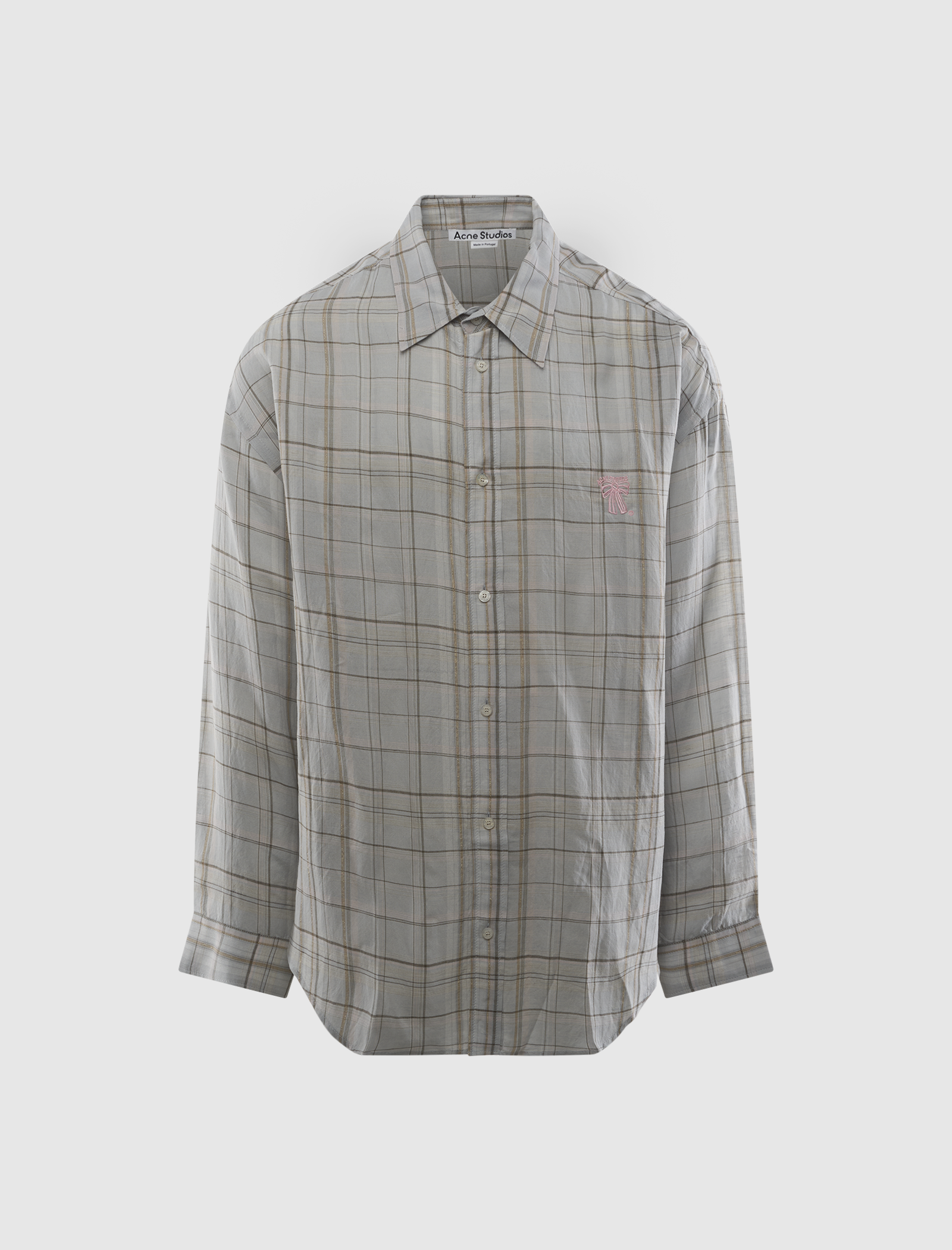 LINEN CHECK BUTTON-UP SHIRT