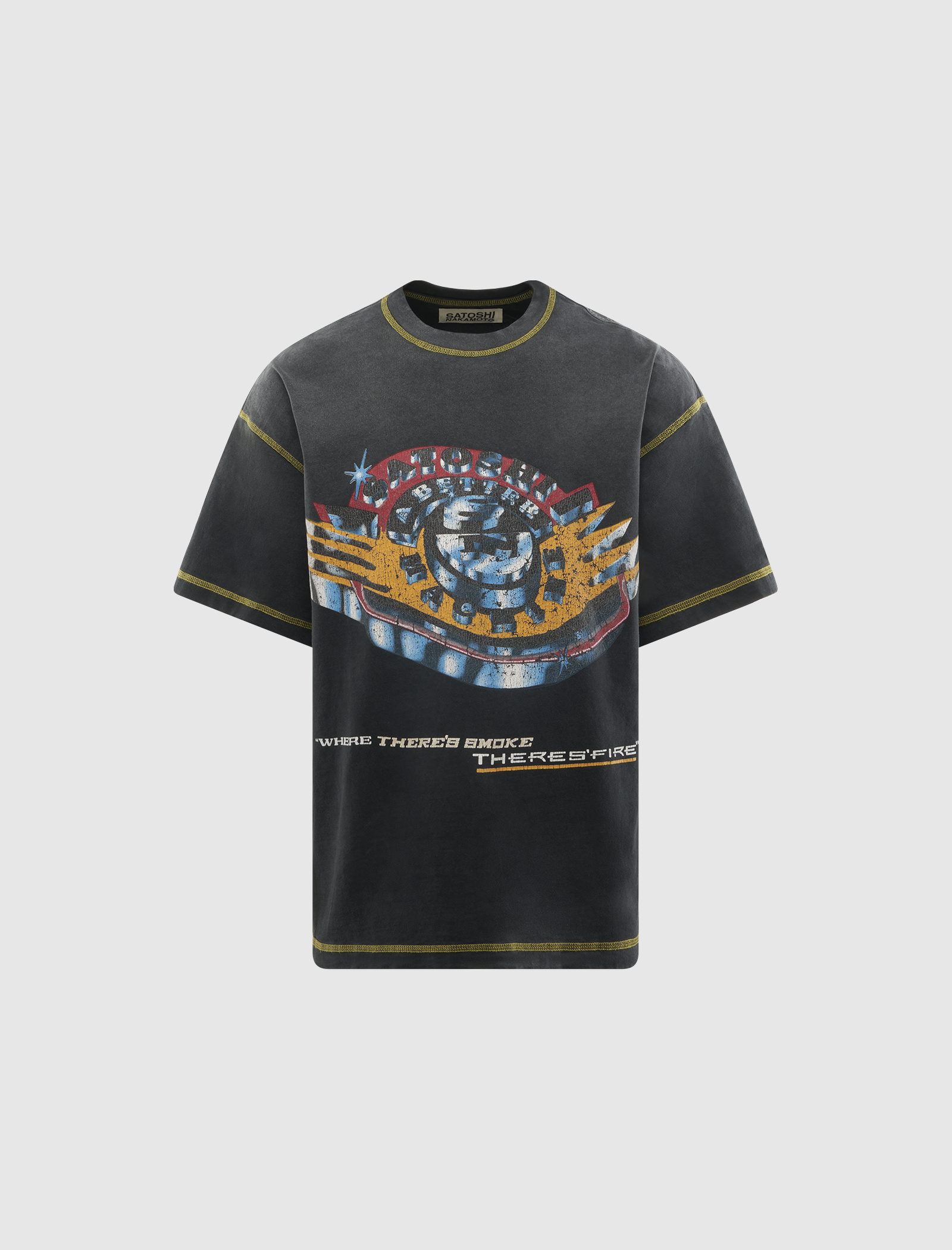 SATOSHI NAKAMOTO SMOKE FIRE TEE