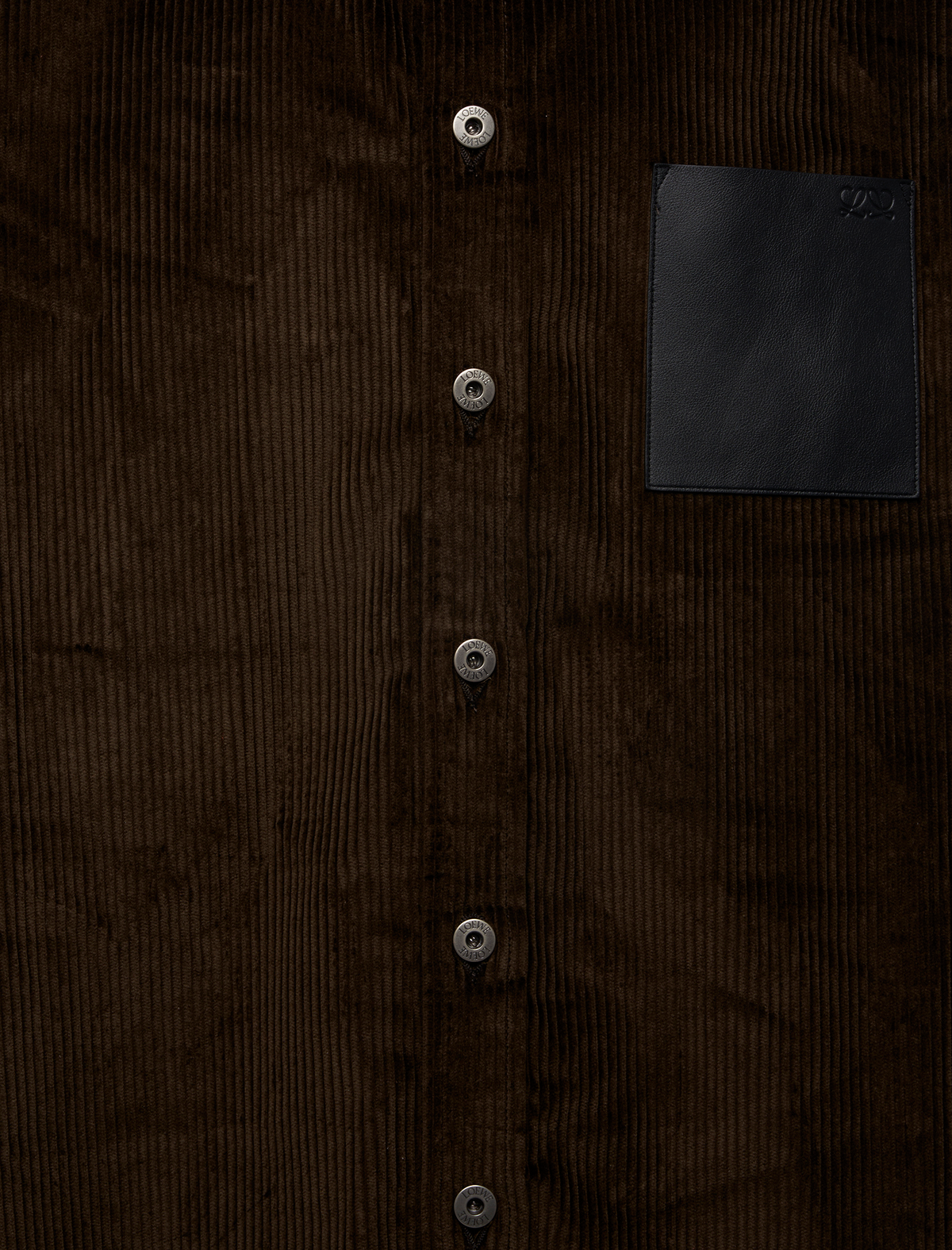 CORDUROY SHIRT WITH LEATHER POCKET