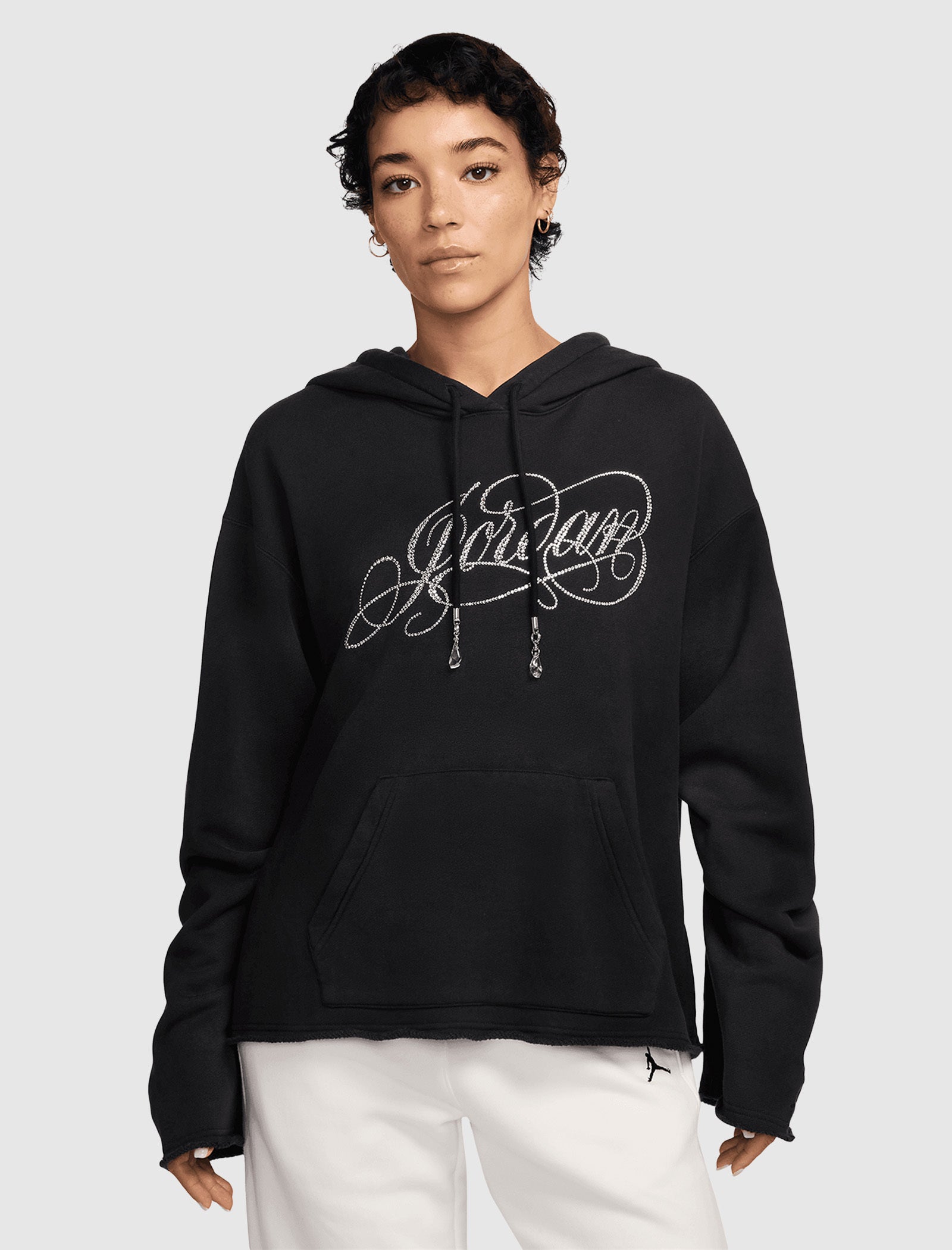 WOMEN'S WASHED HOODIE SWARVOSKI LOGO
