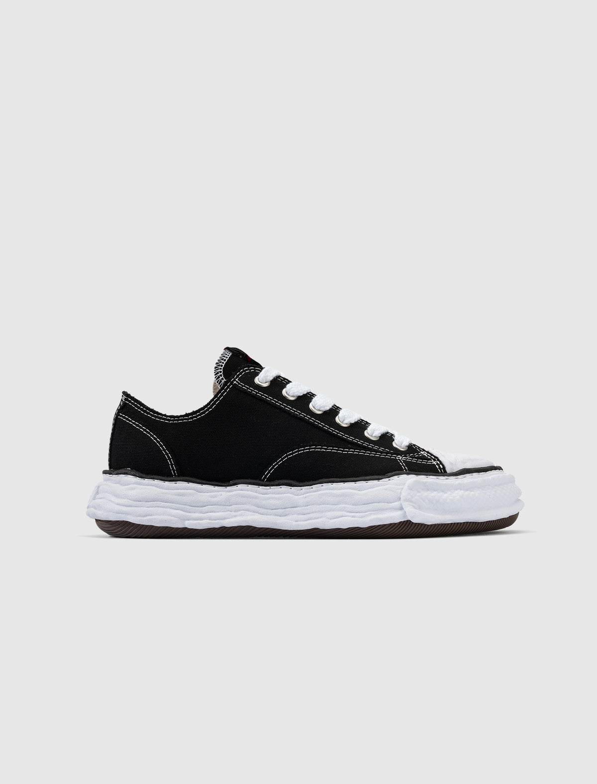 Black Low-Top Sneakers with Textured Upper and Thick Sole Murphy Low Top Black Leather Sneakers For Men - The Jacket Maker main image 3