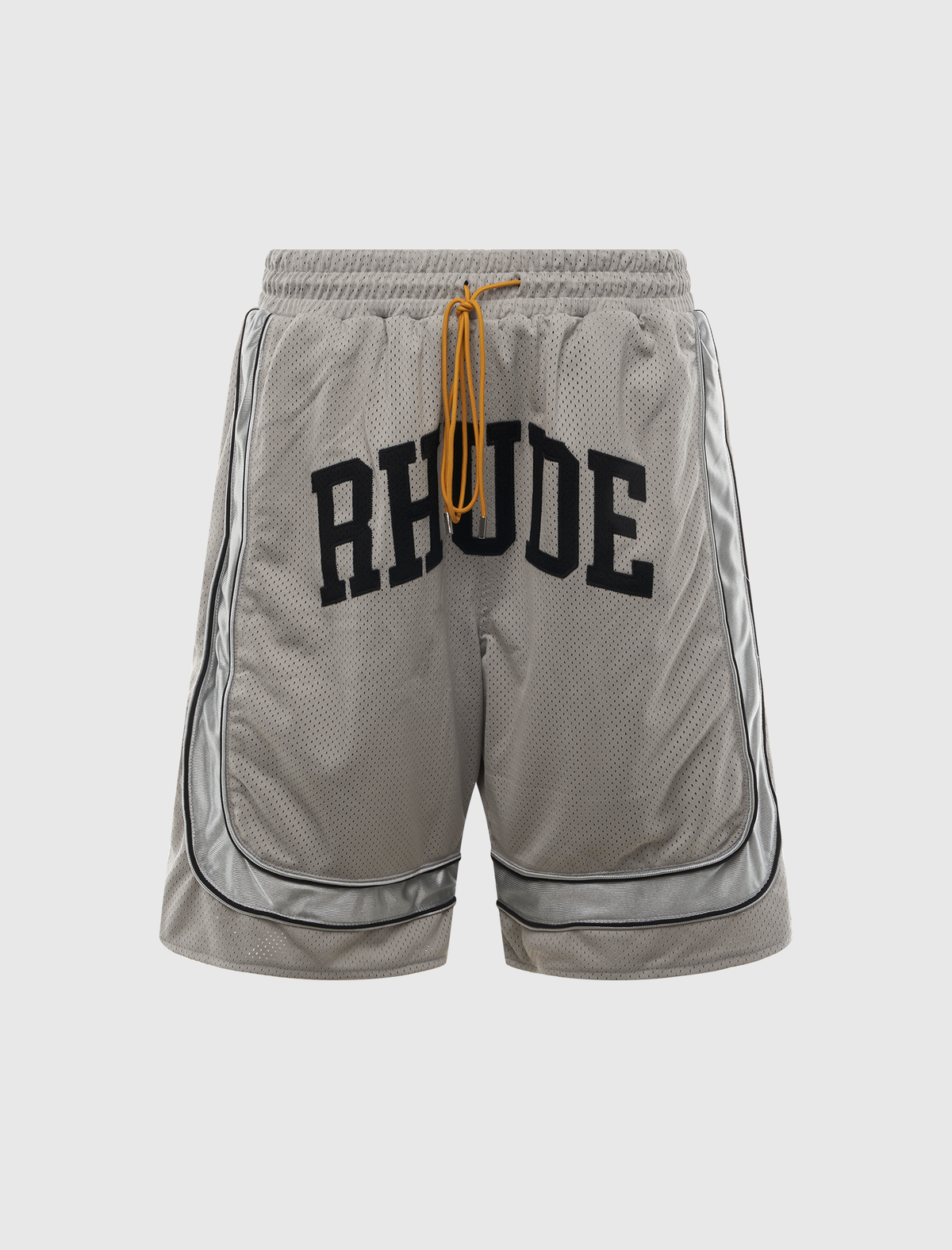 RHUDE BAGGY MESH COLLEGIATE LOGO SHORTS