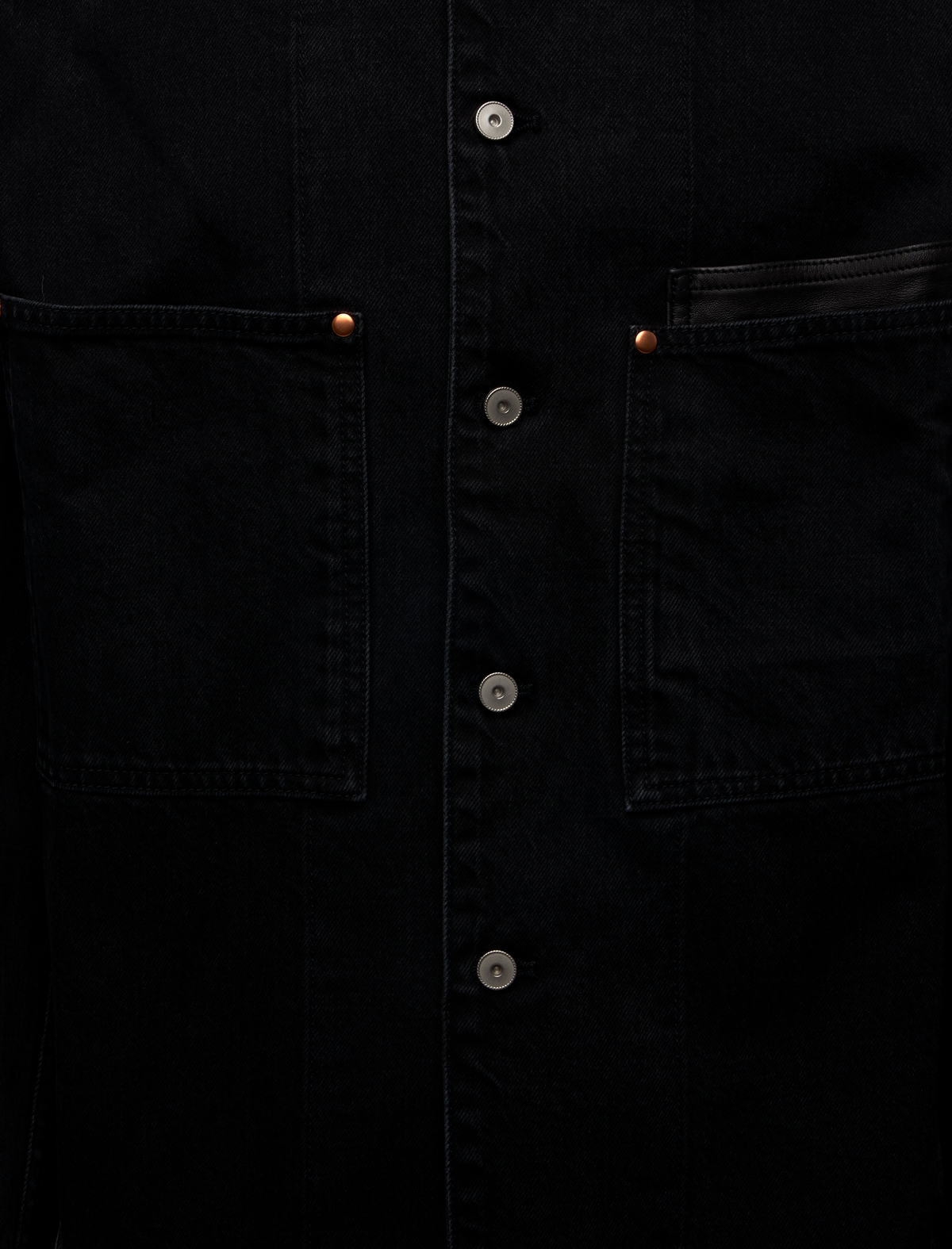 WORKWEAR OVERSHIRT W/ LEATHER COLLAR