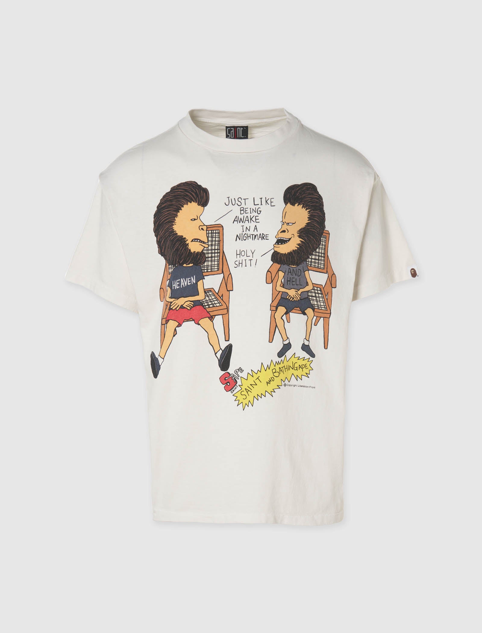 SAINT MICHAEL x BAPE HEAVEN & HELL SHORT SLEEVE TEE