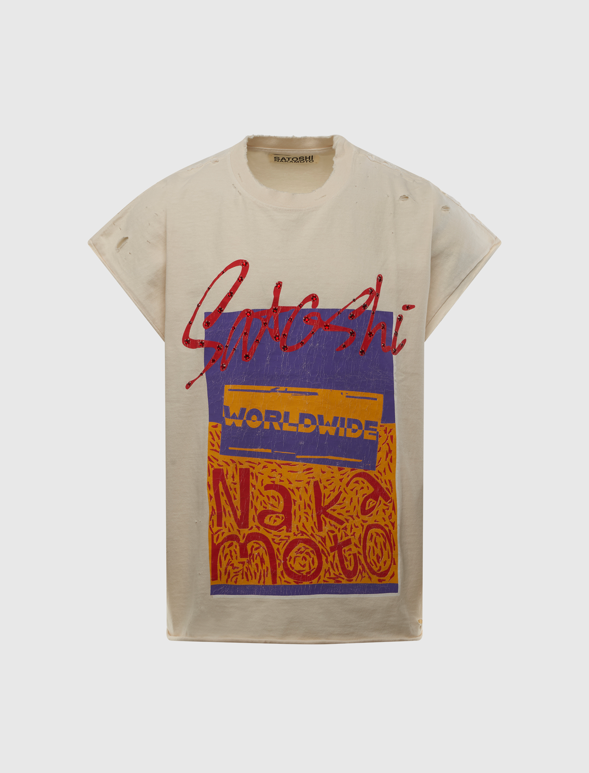 SATOSHI NAKAMOTO WORLDWIDE CUTOFF TEE