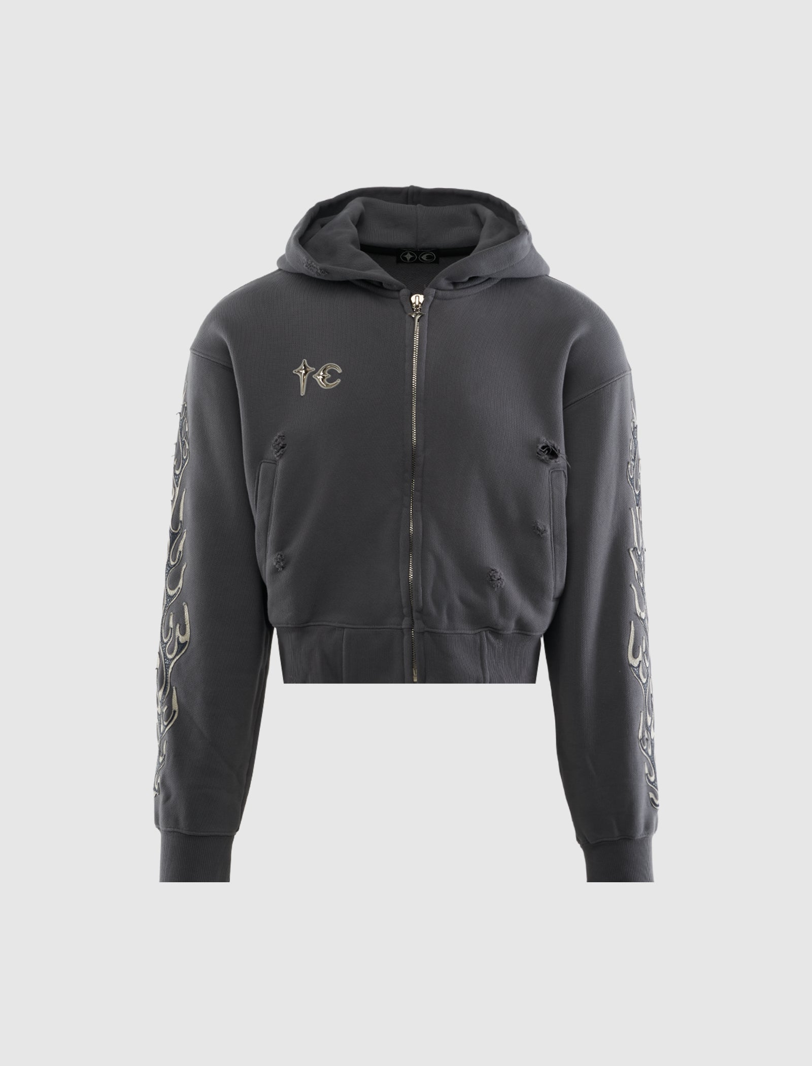 THUG CLUB LEATHER FLAME HOOD