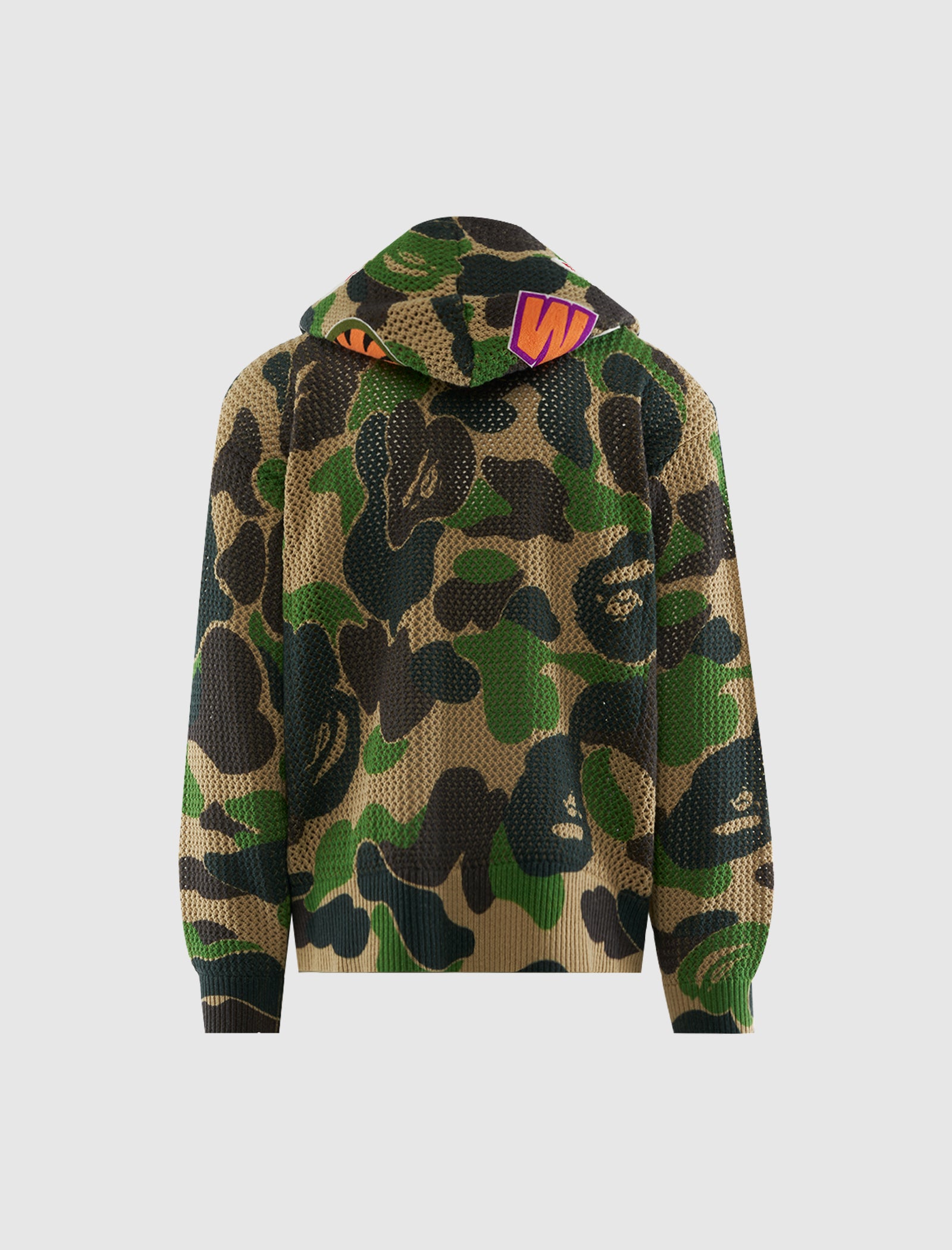 A BATHING APE CAMO CROCHET HOODIE