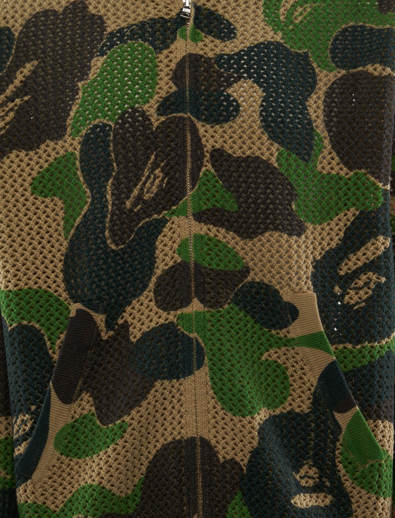 A BATHING APE CAMO CROCHET HOODIE