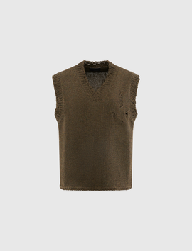 ENFANTS RICHES DEPRIMES DISTRESSED SWEATER VEST