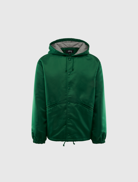 stüssy ダークグリーン スタジャン STÜSSY HOODED COACHES JACKET
