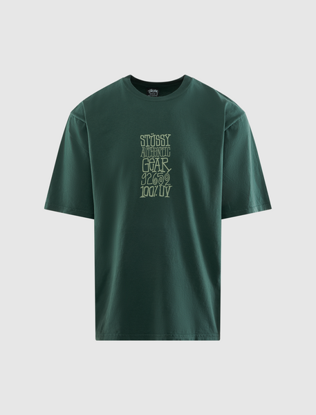 fresh stussy gear STÜSSY AUTHENTIC GEAR TEE PIGMENT DYED PINE XL