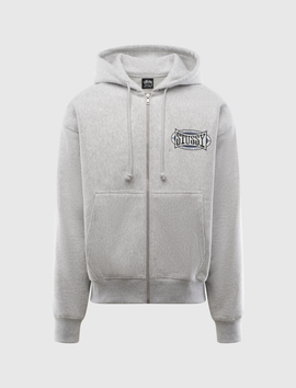 STUSSY SSロゴ スウェット スタジャン グレー Lサイズ 中古・古着通販】stussy (ステューシー) Varsity Zip Hoodie グレー
