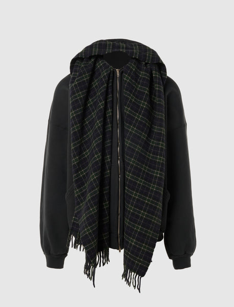 BALENCIAGA SCARF ZIP-UP HOODIE
