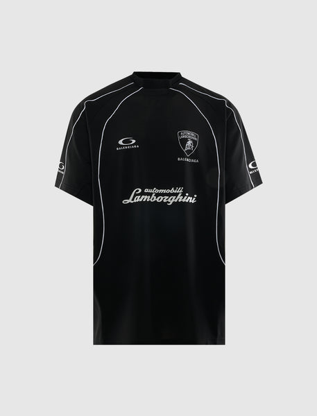 トップス Balenciaga Summer Polyester Jersey Black Printed cotton jersey T-shirt in black - Balenciaga | Mytheresa