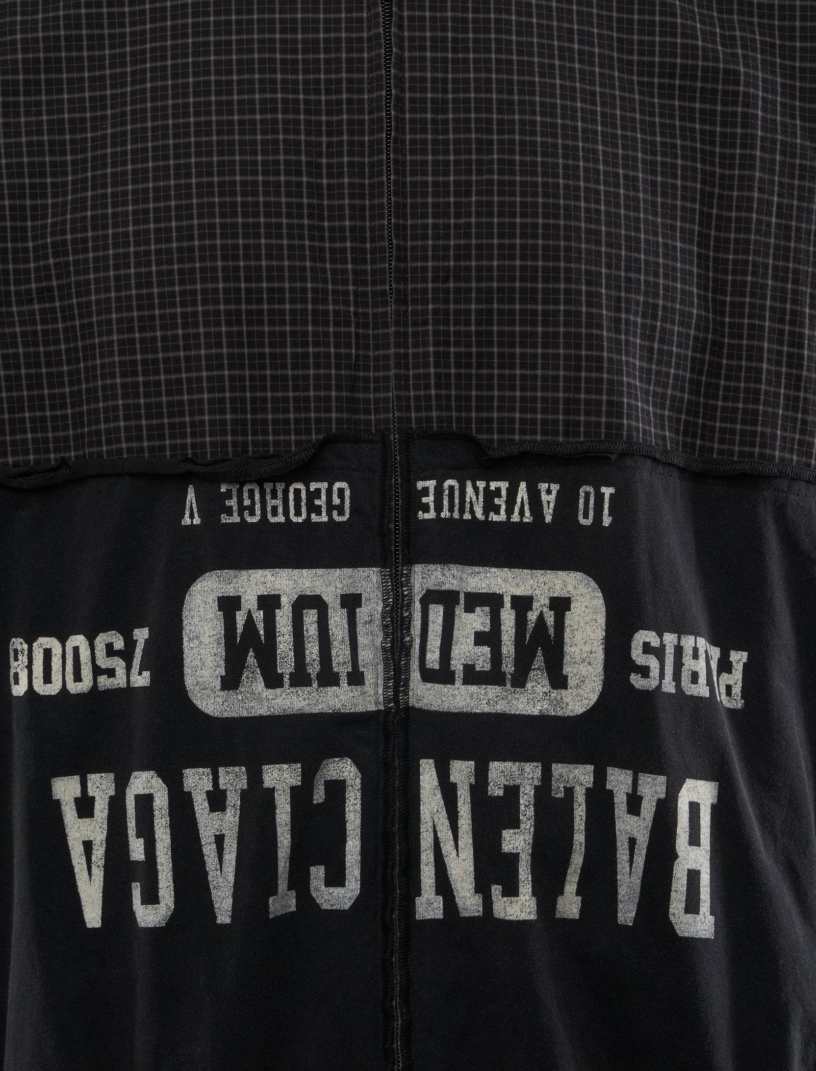 BALENCIAGA CHECK POPLIN HOODIE