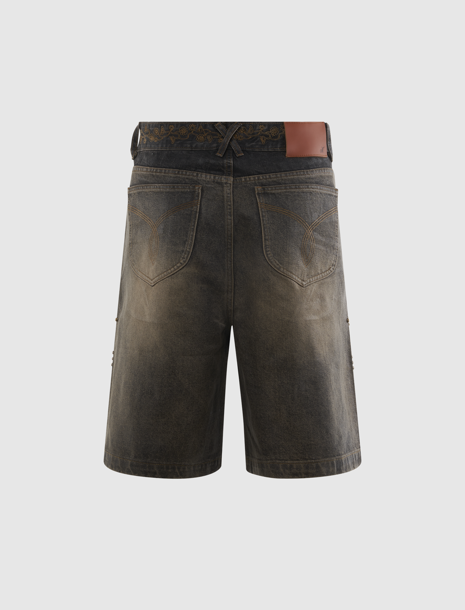WAXED TWO-TONE DENIM SHORTS