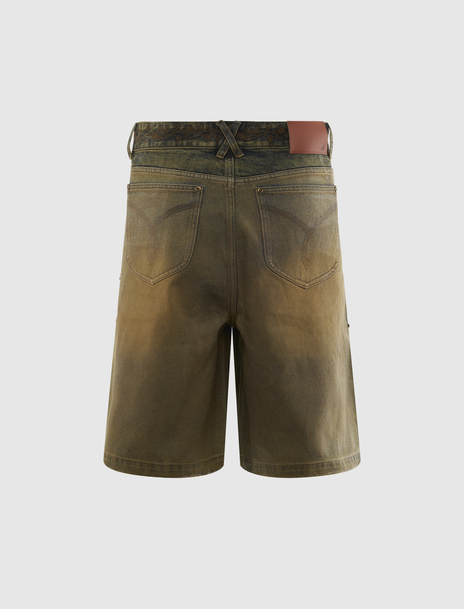 WAXED TWO-TONE DENIM SHORTS