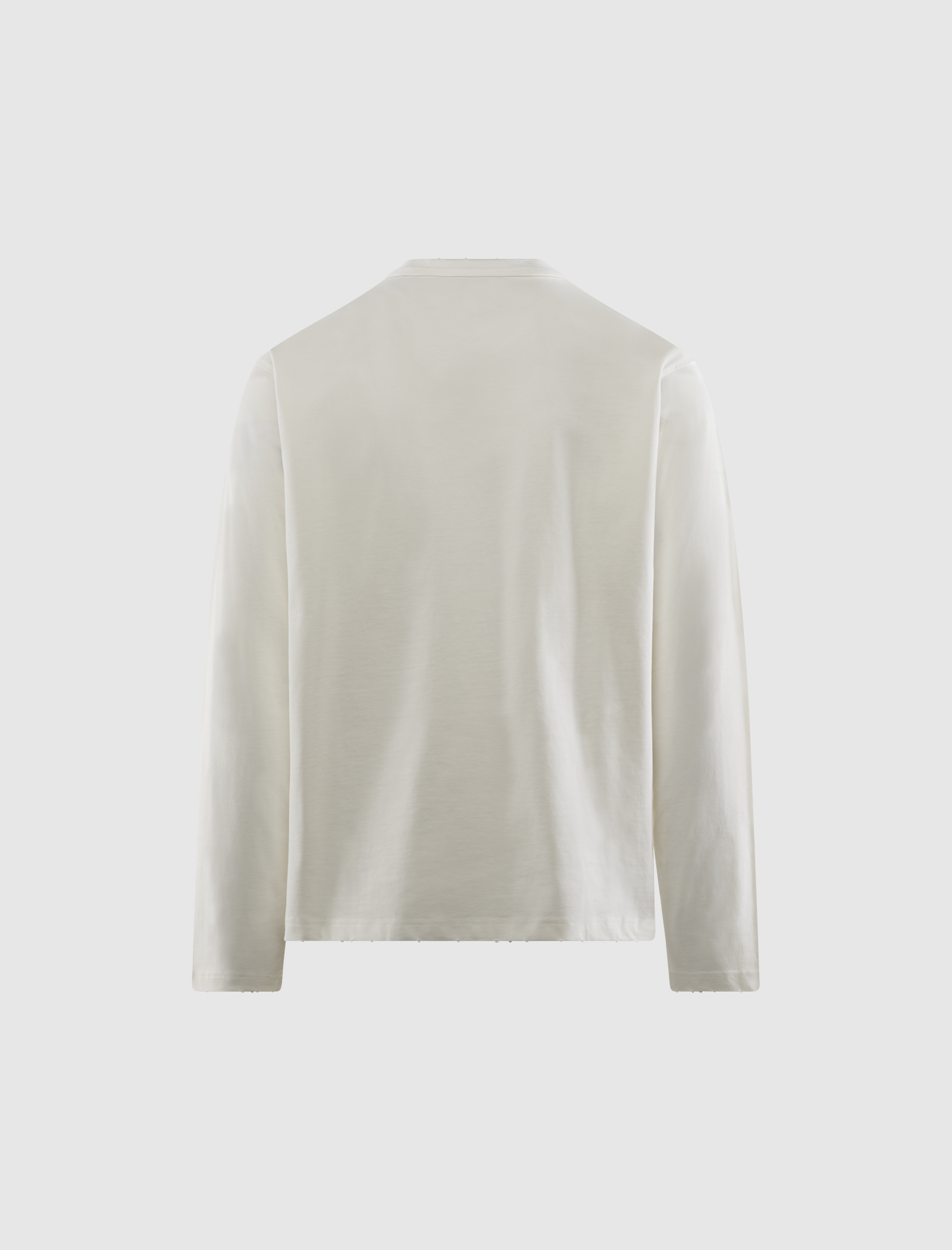 FRAYED SLOGAN LONG SLEEVE SHIRT