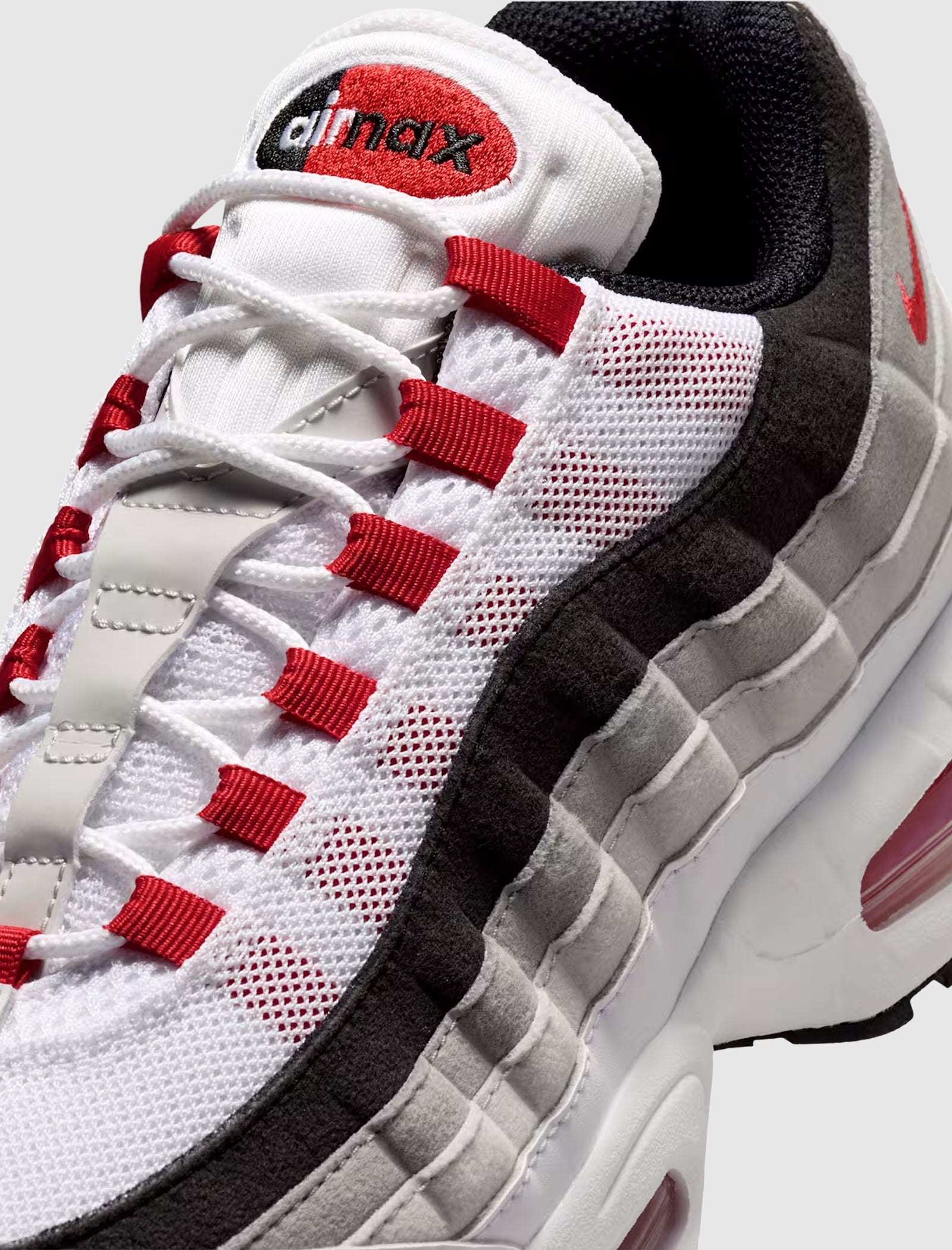 靴/バッグ NIKE AIR MAX 95 BIG BUBBL PREMIUM WHITE/COMET RED-NEUTRAL GREY-MEDIUM GREY AIR MAX 95 BIG BUBBLE 