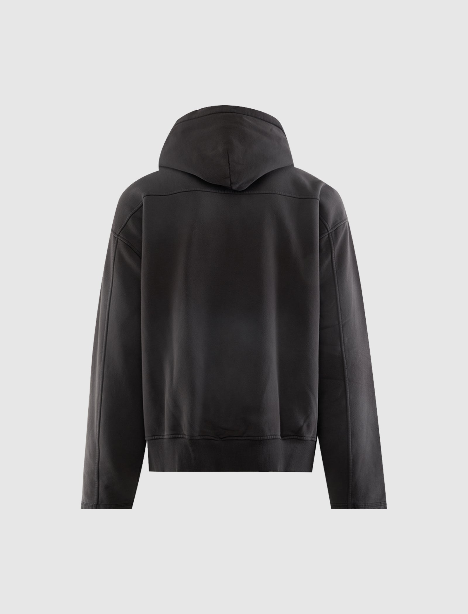 DISTRESSED ZIP HOODIE