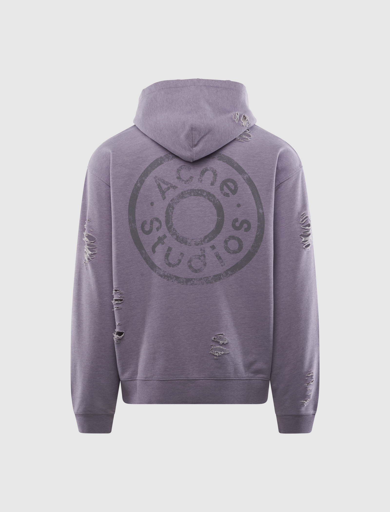 DISTRESSED LOGO ZIP HOODIE