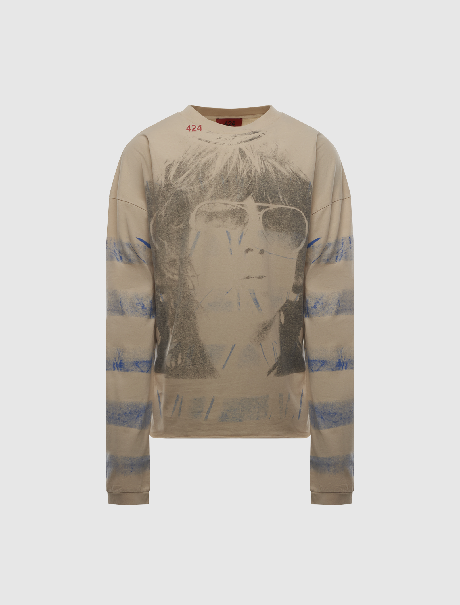 STRIPED KEITH RICHARDS PORTRAIT LONG SLEEVE TEE