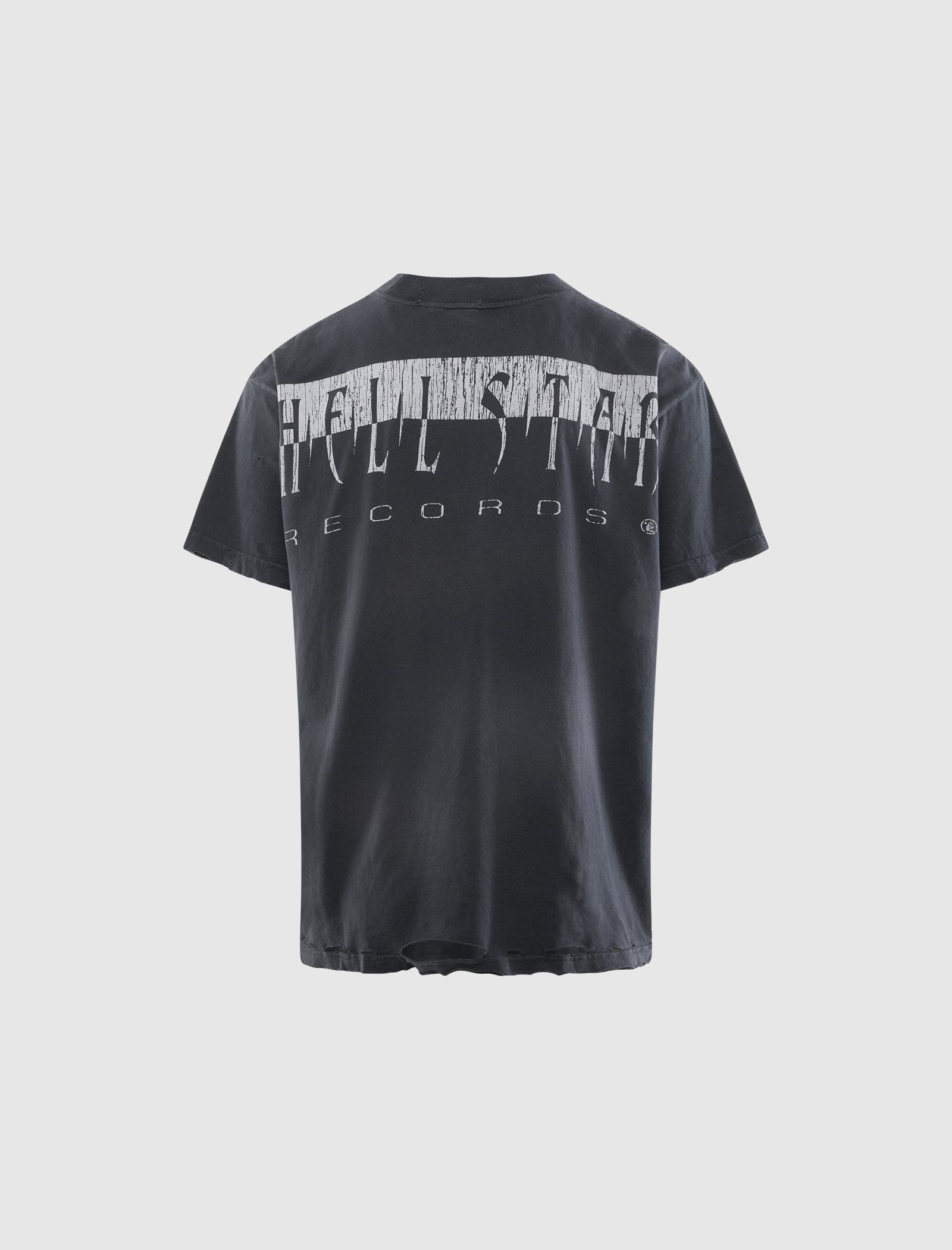 The SPIRITUAL INJECTION T-SHIRT is a black short-sleeve tee featuring a distressed white ALL STAR RECORDS graphic on the back, shown against a plain light background.