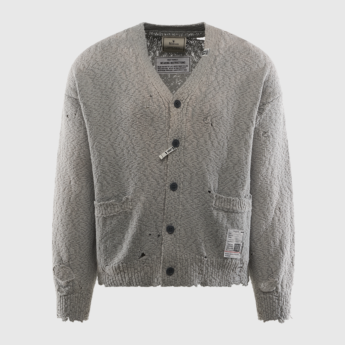 MAISON MIHARA YASUHIRO SUN FADED KNIT CARDIGAN