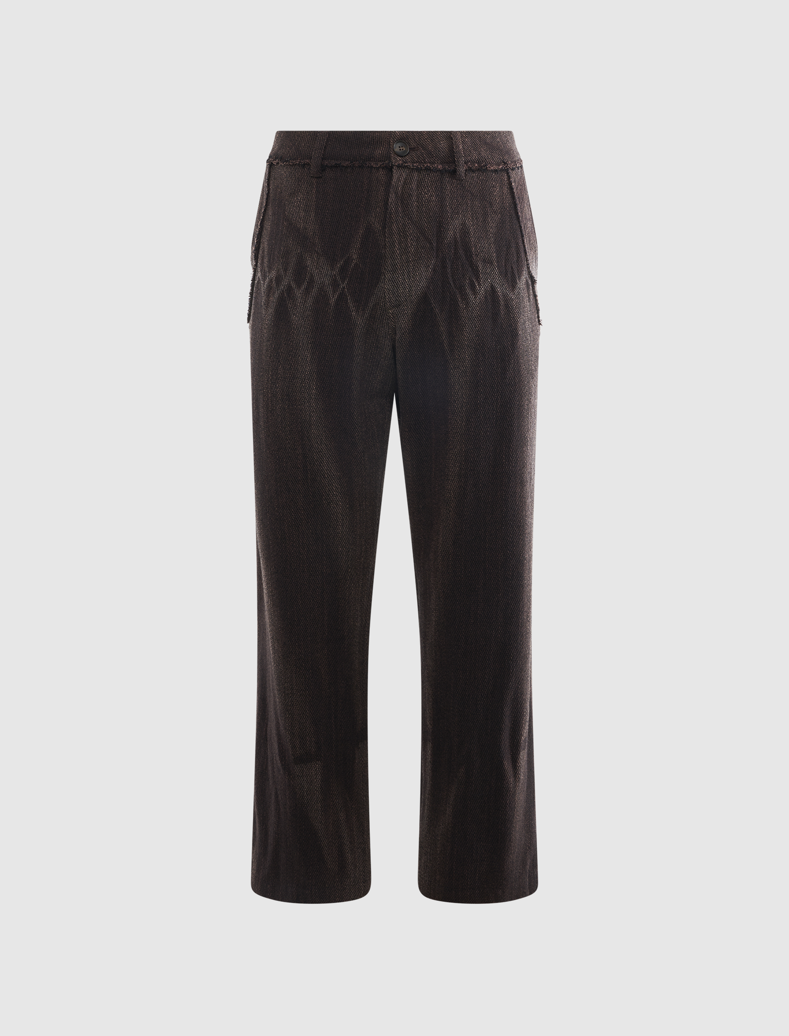 SUN-BLEACHED RAW-EDGE STRAIGHT TROUSERS