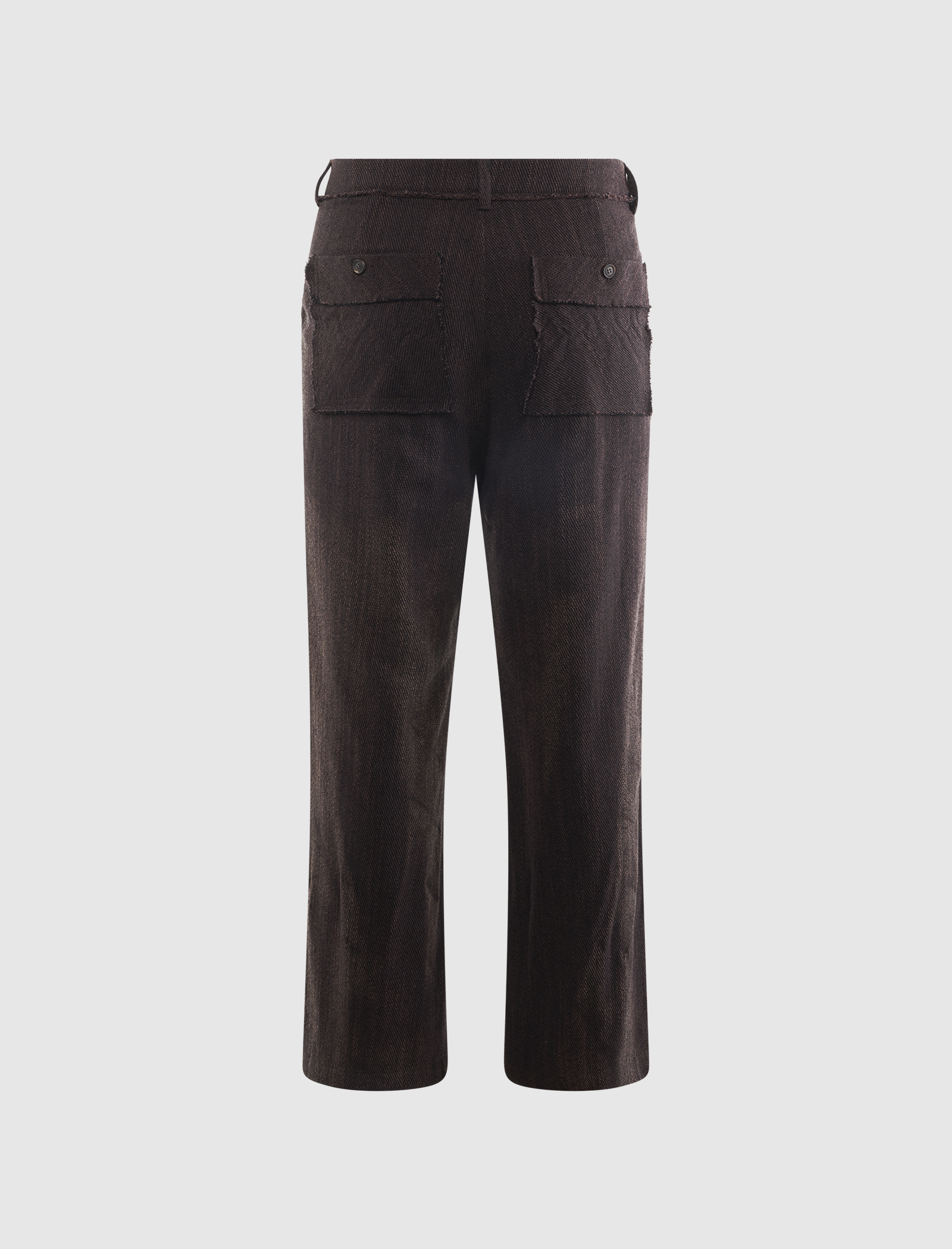 SUN-BLEACHED RAW-EDGE STRAIGHT TROUSERS