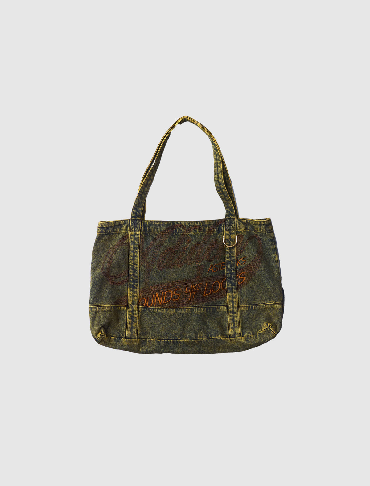 RUST DENIM KETTENSTICH-SCHRIFTZUG-TASCHE