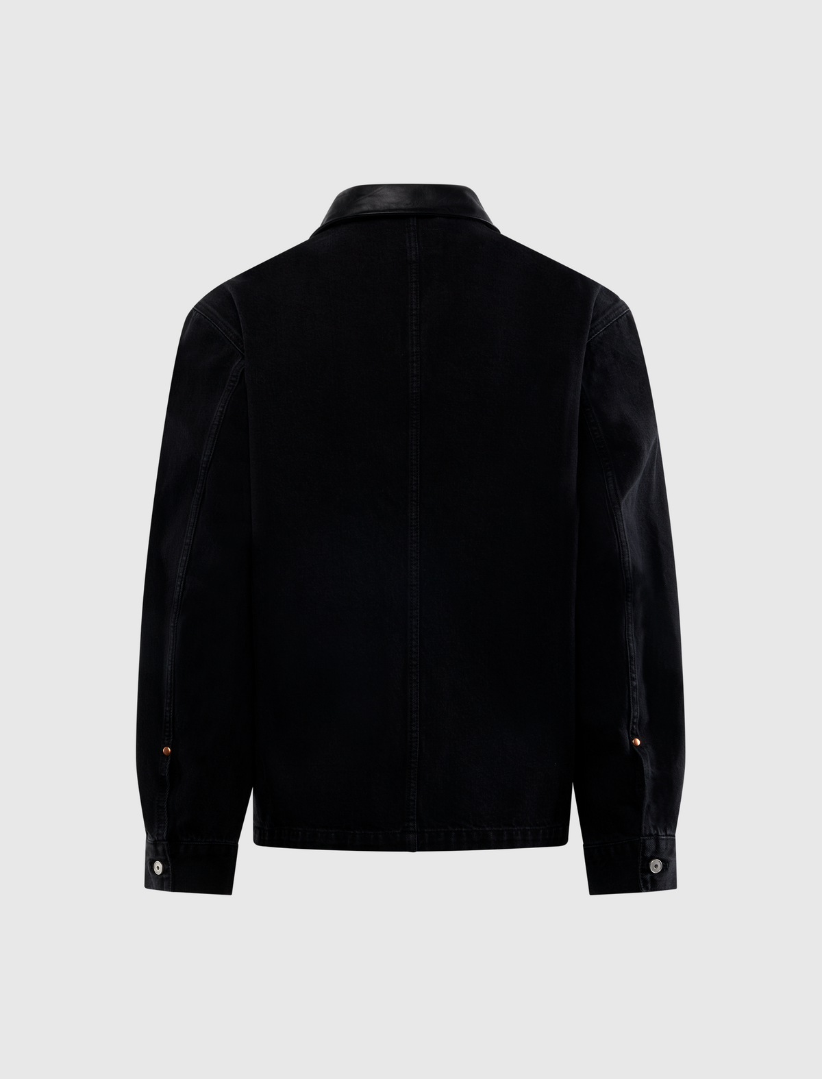 WORKWEAR OVERSHIRT W/ LEATHER COLLAR