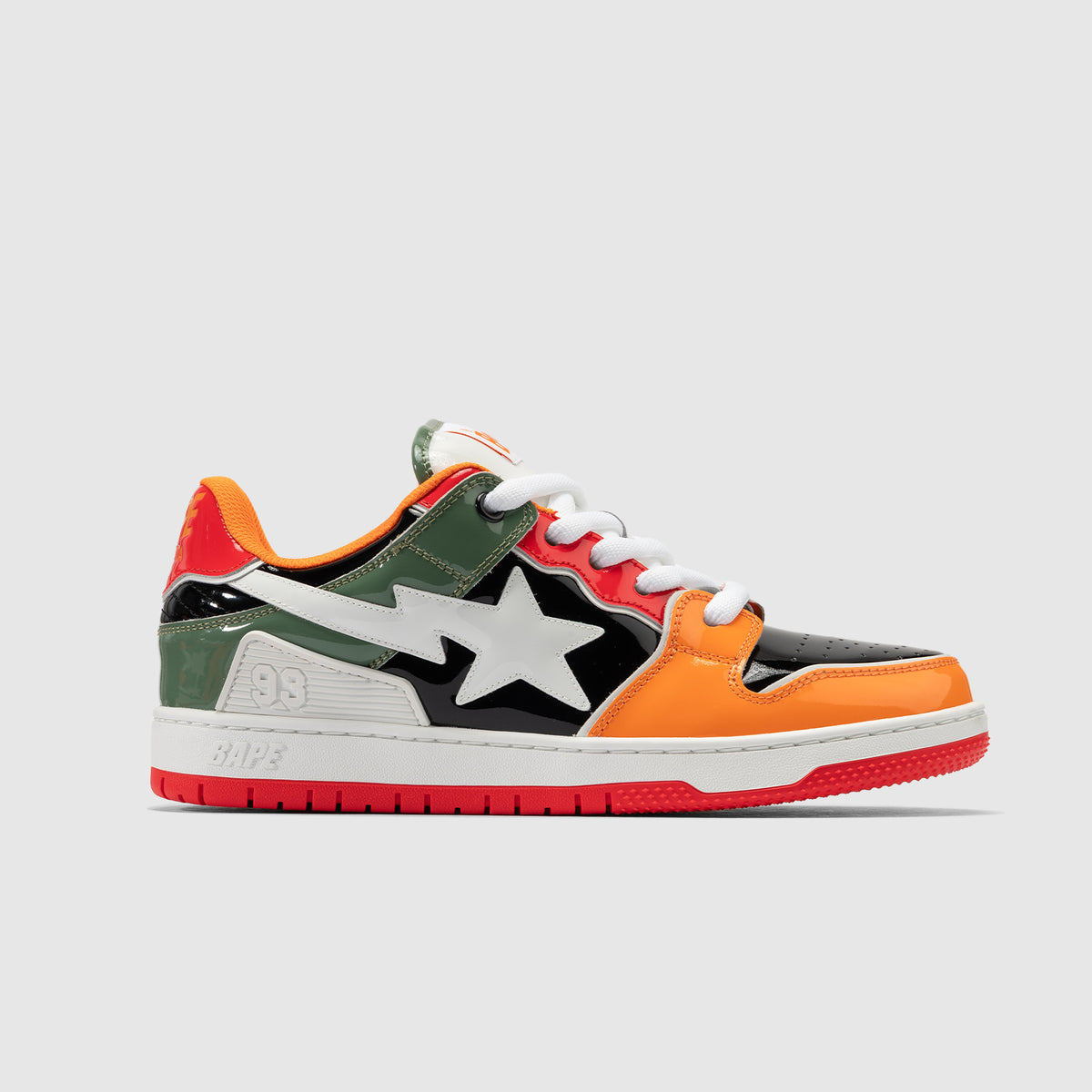 Hip and Bone Men Lime Green Orange High Top Mesh Leather Sneakers Streetwear 9.5 Air JOYSTODAY 1 Retro/Sport High Orange/Green Sneakers  main image 4