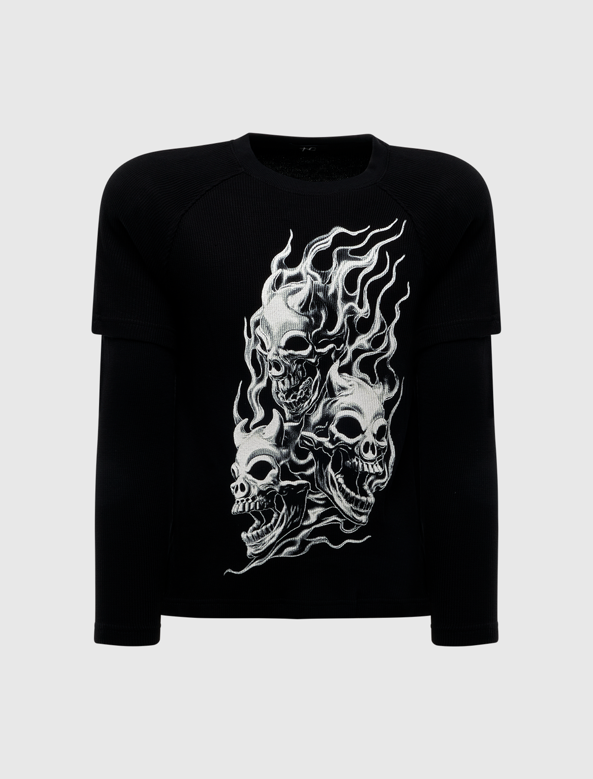 BULK SHOULDER THREE RIDING SKULL LAYERED T-SHIRT