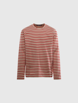 JUNYA WATANABE MAN RED & WHITE STRIPE LONG SLEEVE T-SHIRT