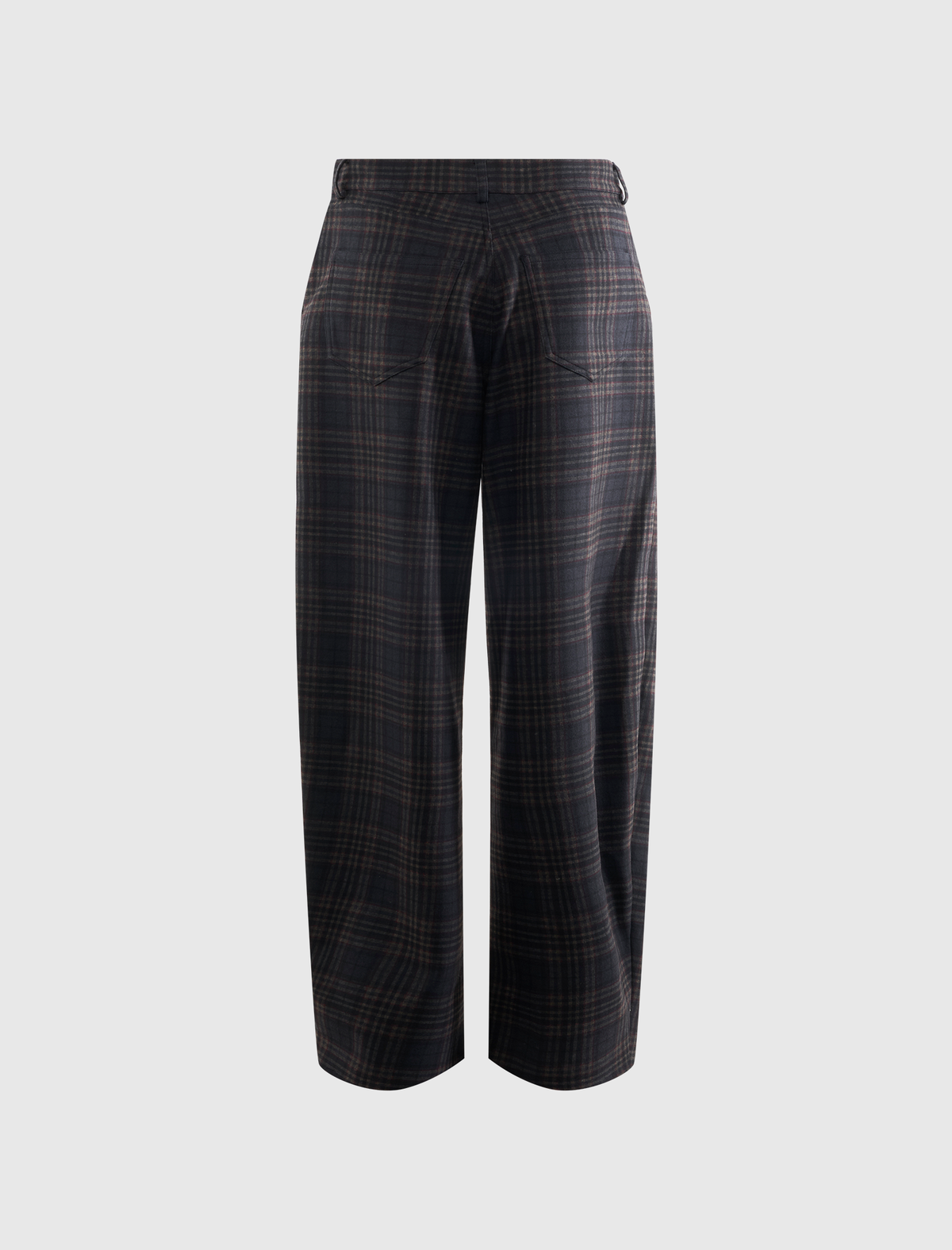 KHRIS - TARTAN CHECK BARREL LEG PANTS